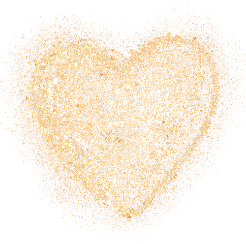Heart Gold Glitter Cutout